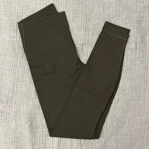Lululemon olive green high rise leggings, size 8 - never worn